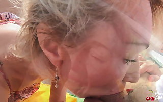Horny MILF Anal Sex on Roof - Ass to Frowardness and Public Facial