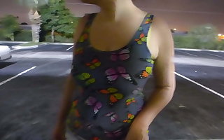 Dirty White Slut Sucks & Fucks BBC Outside Hotel