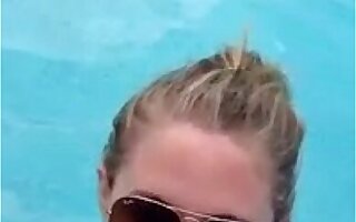 Blowjob In Public Pool By Blonde, Recorded Primarily Mobile Phone