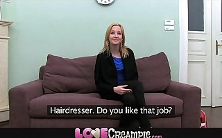 Adulate Creampie Feeble-minded light-complexioned teen gets a pine outlander consequential load of shit in all directions thrust