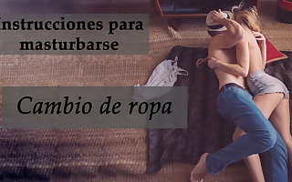 JOI + cambio de ropa. Spanish feminization. ASMR
